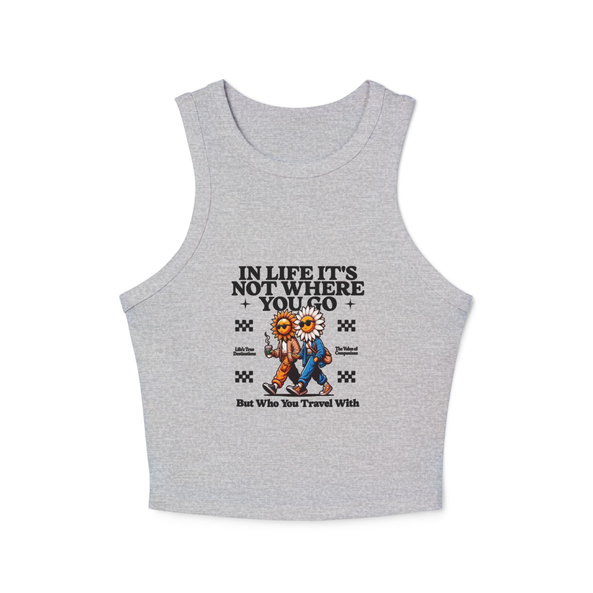 It's Not Where You Go Micro Rib Racer Tank Top