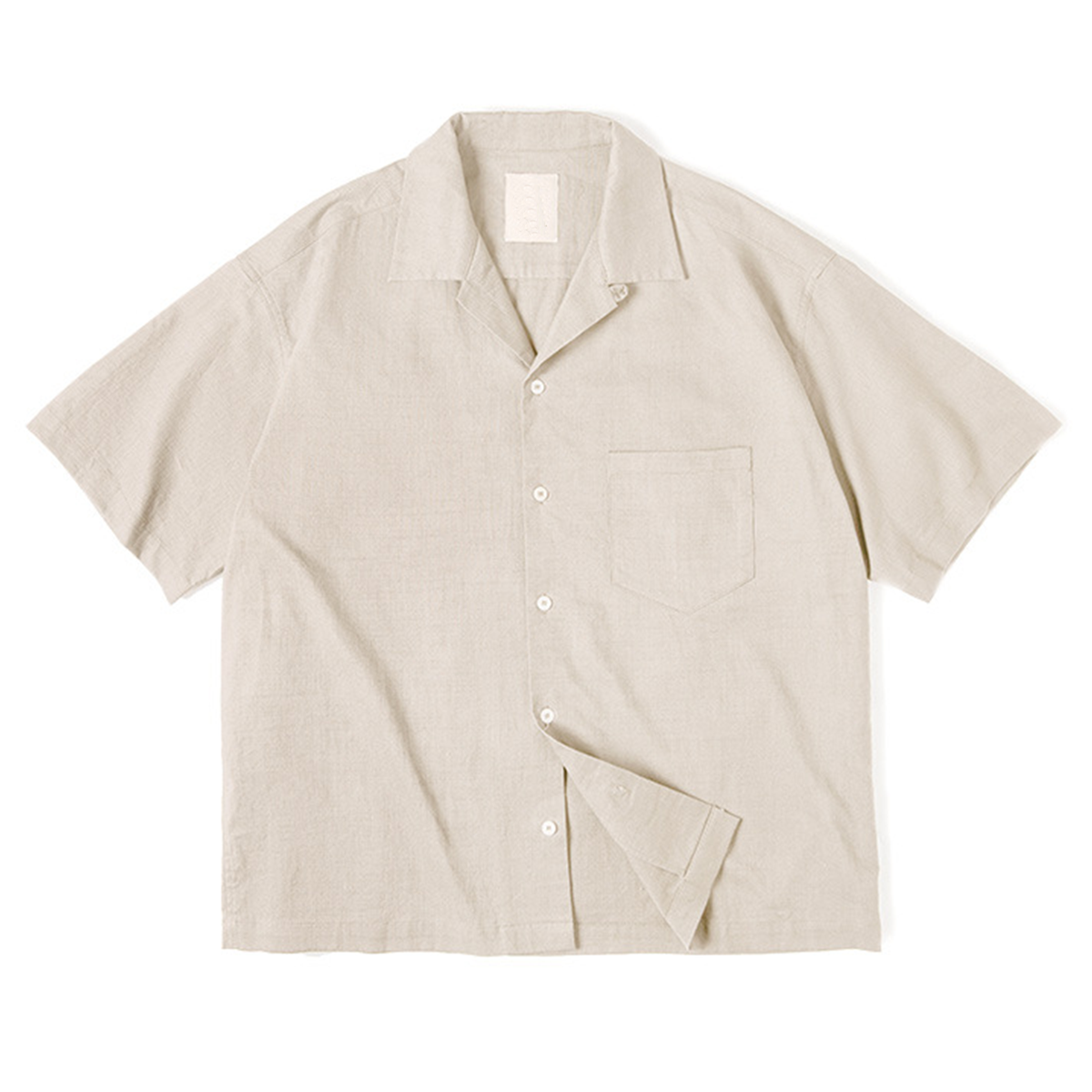 Cuban Collar Short-Sleeve Shirt