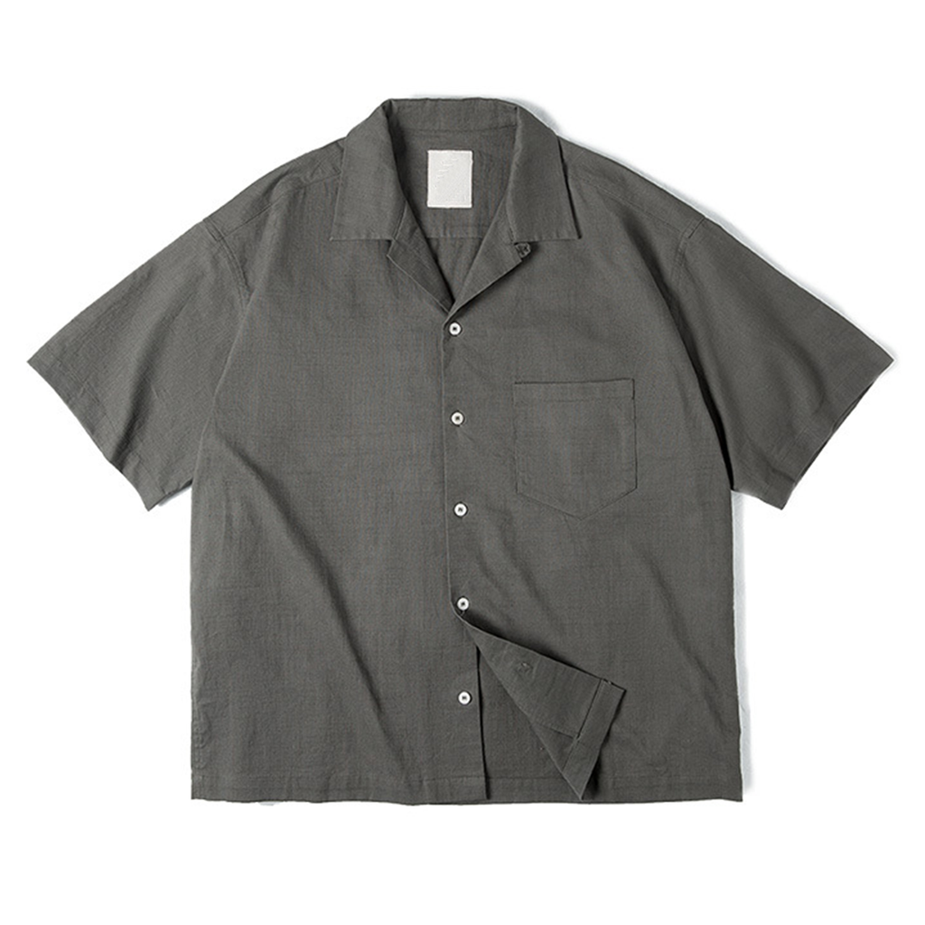 Cuban Collar Short-Sleeve Shirt