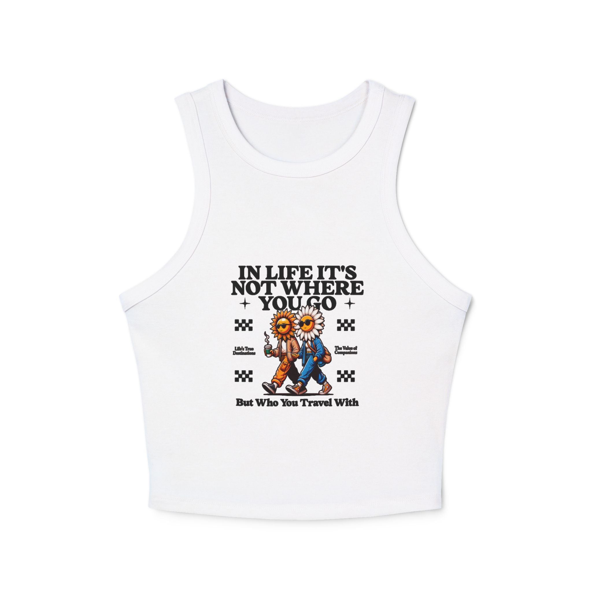 It's Not Where You Go Micro Rib Racer Tank Top