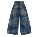 Unisex Patchwork Wide-Leg Jeans