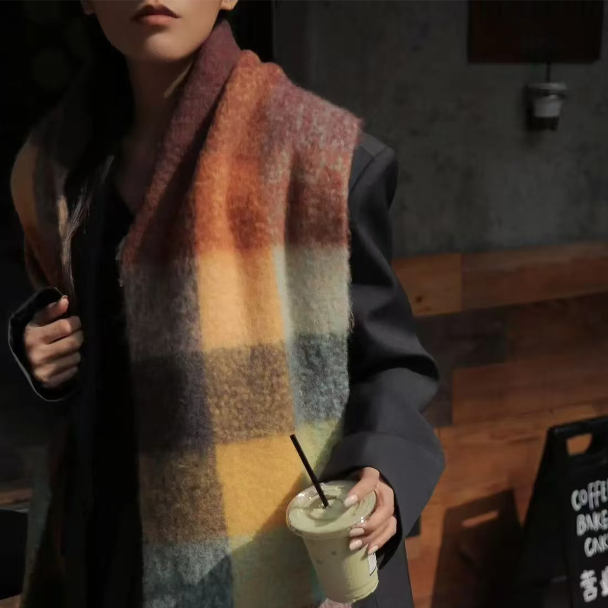 Imitation Cashmere Tassel Scarf