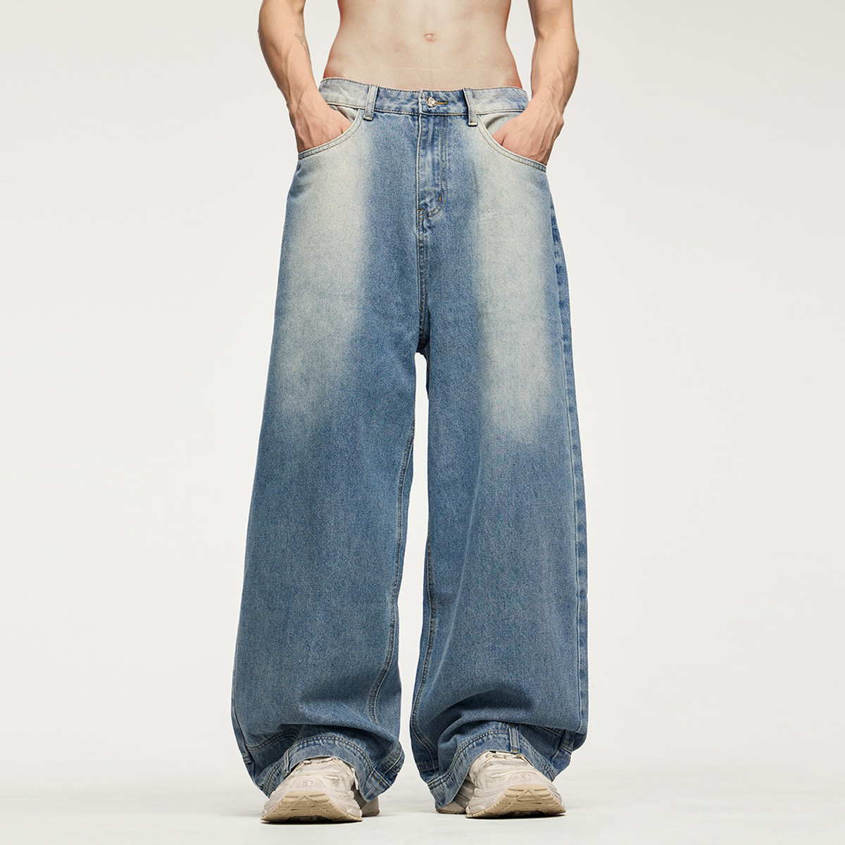 Unisex Mirror Wide-Leg Jeans