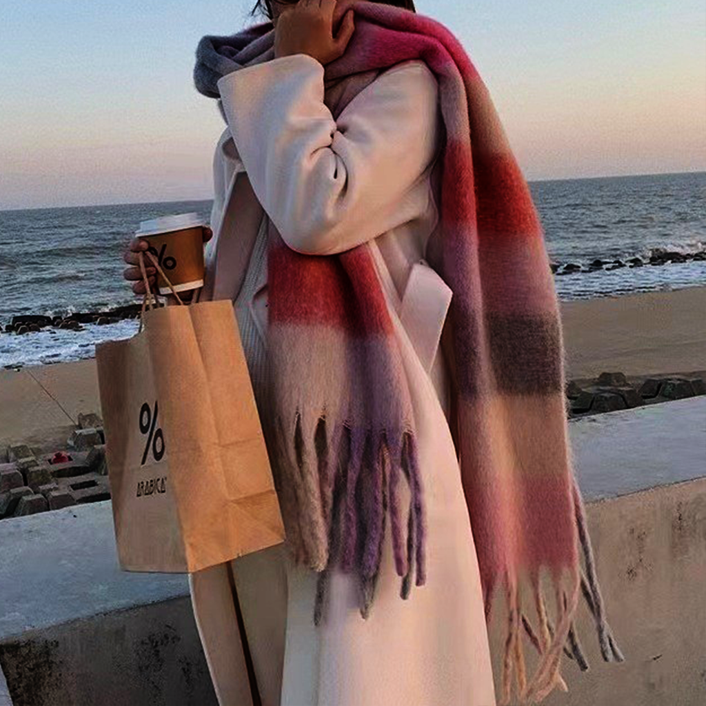 Imitation Cashmere Tassel Scarf