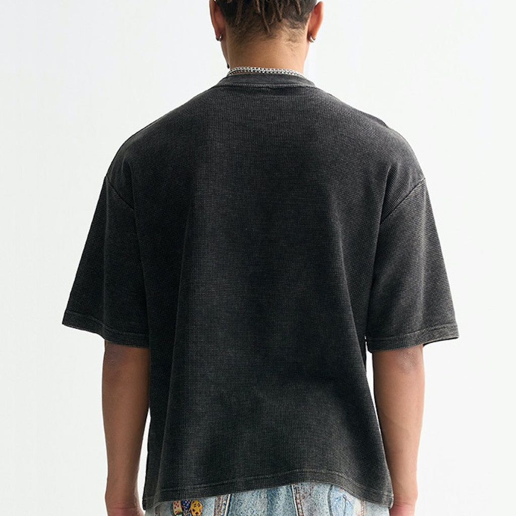 Waffle-Texture Boxy T-Shirt