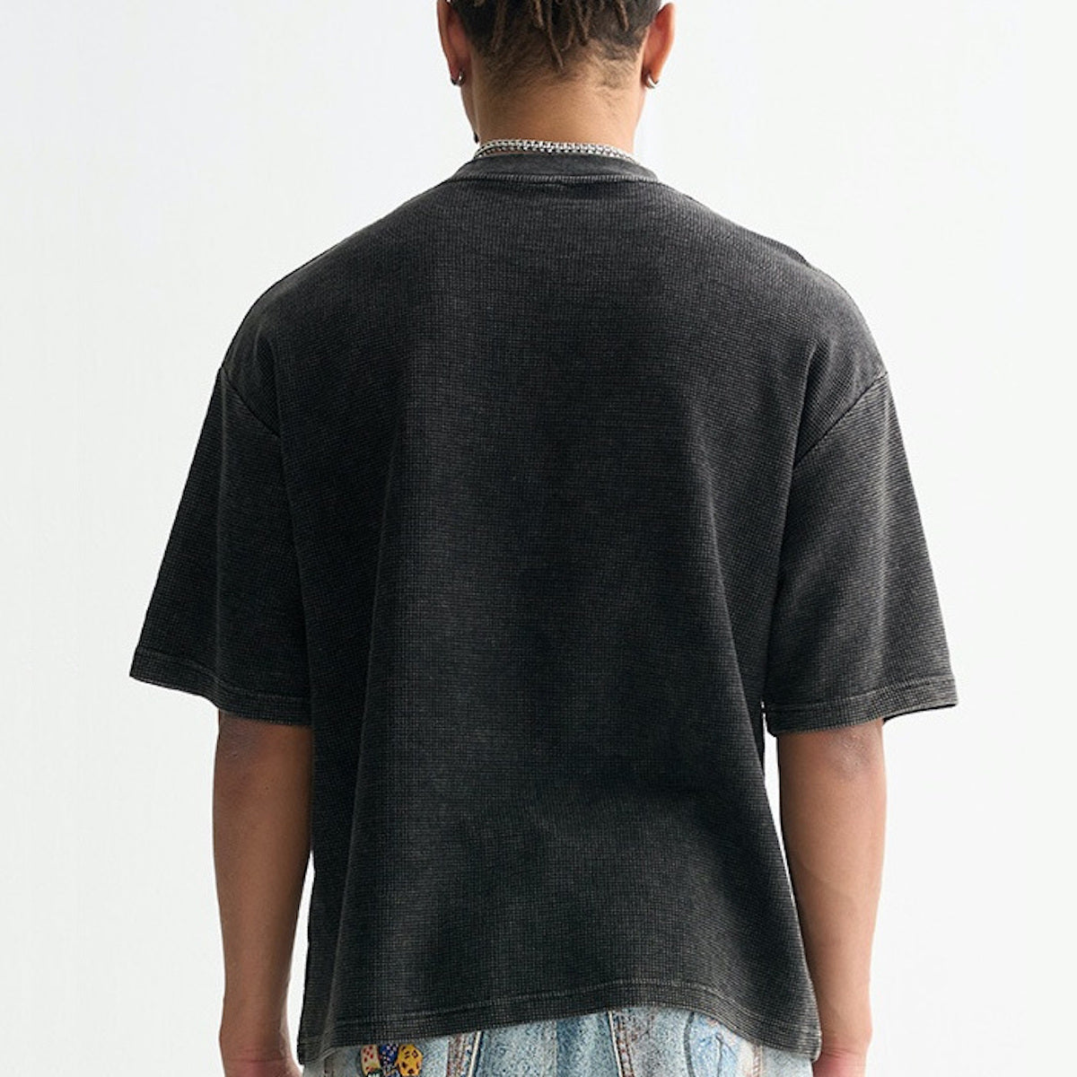 Waffle-Texture Boxy T-Shirt